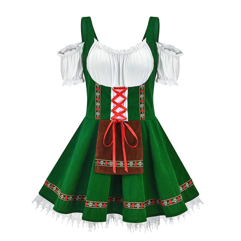 Halloween Party Dress Women Oktoberfest Costume Germany Bavarian Dirndl Beer Maid Fancy Tunic Dress Stage Costume-Dollar Bargains Online Shopping Australia