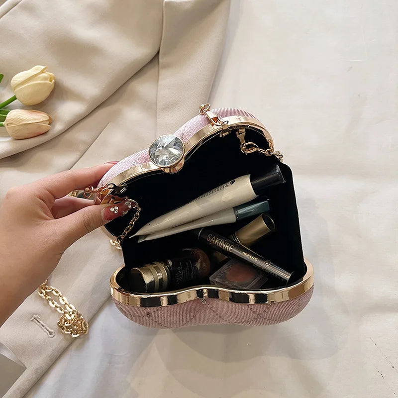Heart Shape Handbag Womens Red Wedding Purse Evening Party Hand Bags Cute Chain Crossbody Bags Heart Shaped Bag-Dollar Bargains Online Shopping Australia