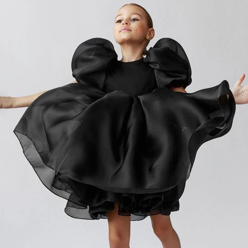 Girl Princess Dress Tulle Puff Sleeve Wedding Party Kids Dresses for Girls Birthday Child Clothes Bridemaids Gown-Dollar Bargains Online Shopping Australia