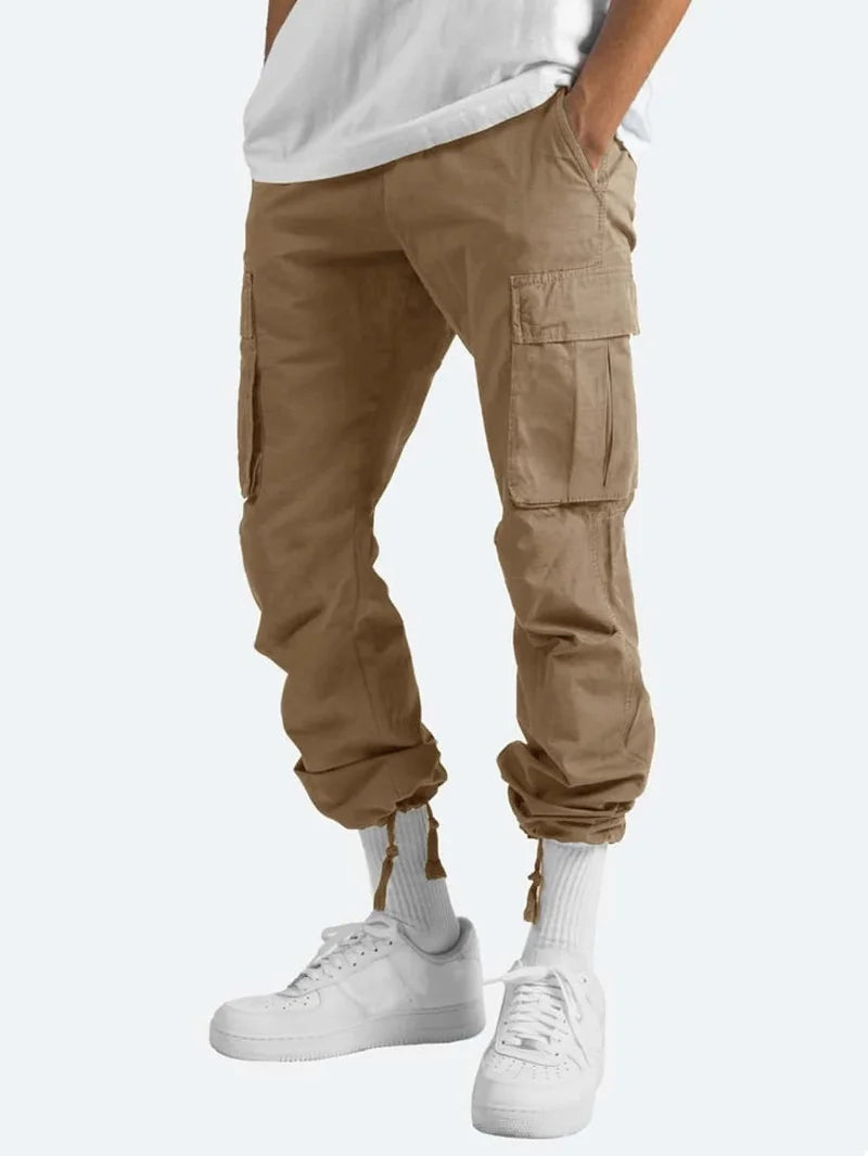 Men's Overalls Drawstring Multi-pocket Casual Pants