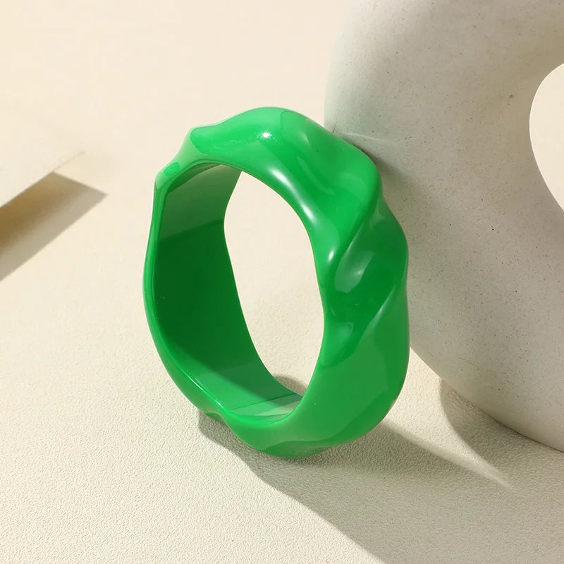 Transparent Resin Acrylic Bangles For Women Geometry Round Bangle Bracelets Charm Thick Simple Party Hand Jewelry-Dollar Bargains Online Shopping Australia