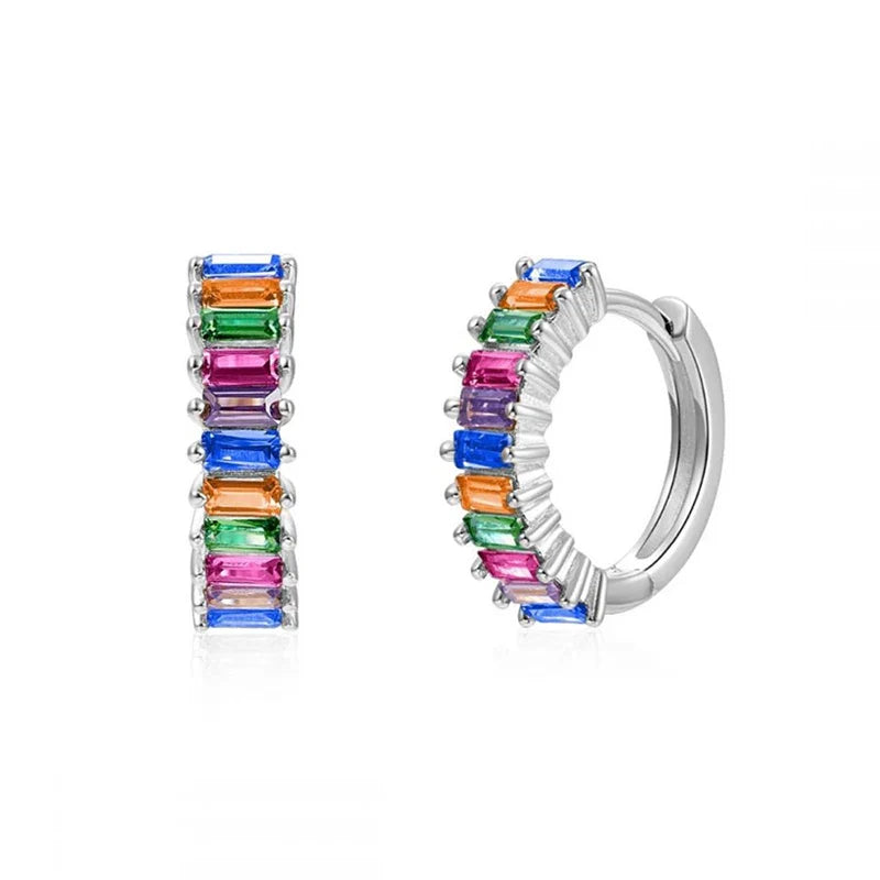 Gold Filled Stud Earrings Set For Women Ear Cuffs Colorful Zircon Dangle Hoop Earrings Fashion Party Jewelry-Dollar Bargains Online Shopping Australia