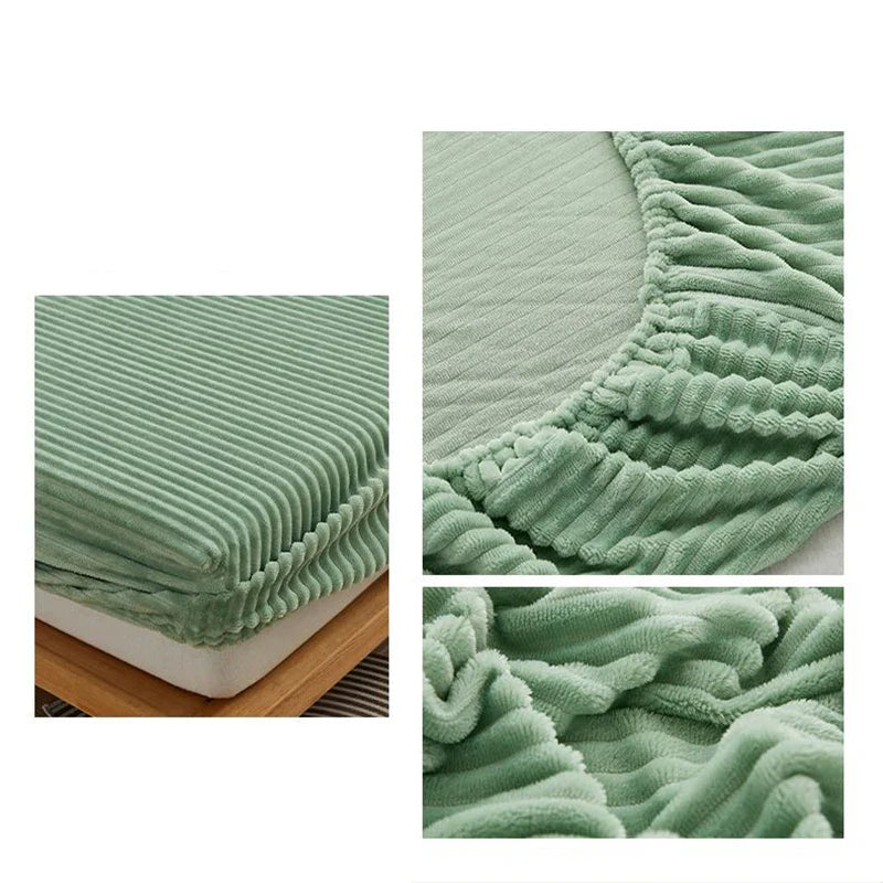 Coral Velvet Bedsheet  Bedspread  Milk Velvet Mattress Protective Cover  Winter Plush Insulation Bedspread