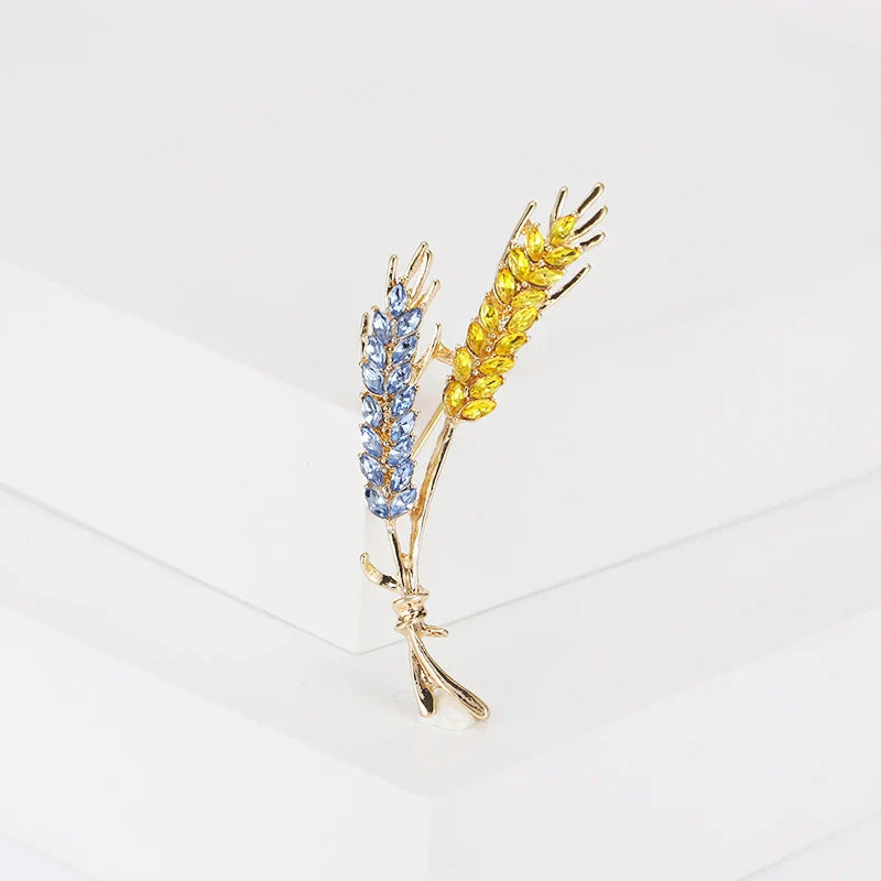 Brooch Men Women Meaningful Wheat Flag Rhinestone Badge Delicate Gift For New Year-Dollar Bargains Online Shopping Australia