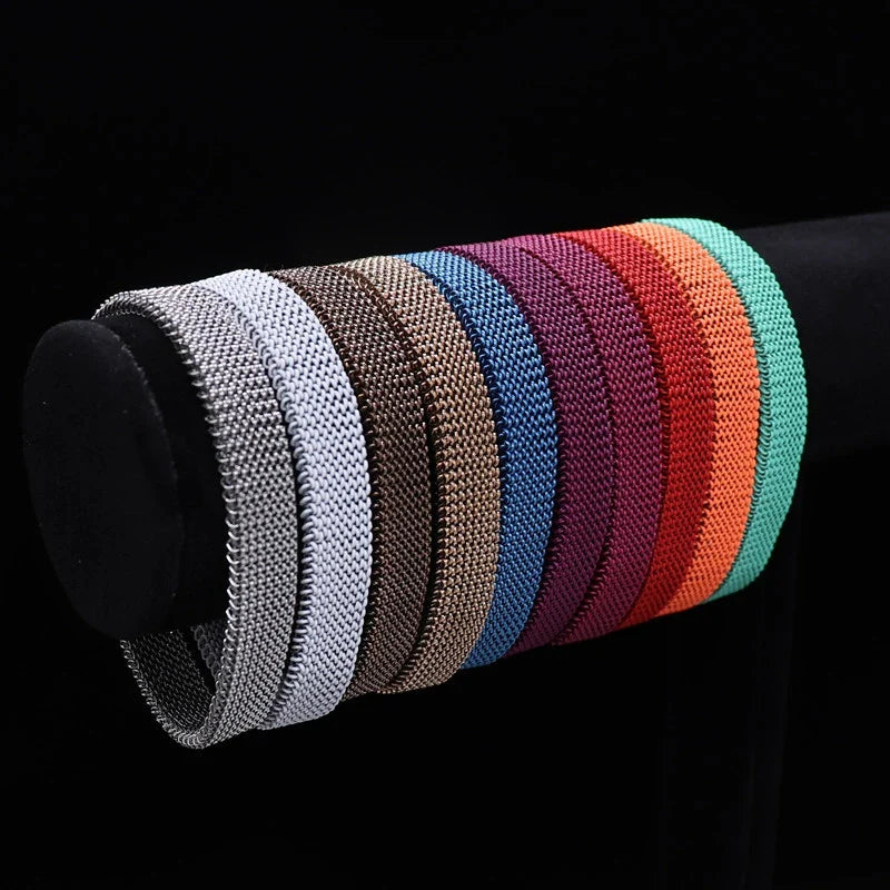 Stainless Steel Jewelry Elastic Spring Wrist Band Stretch Mesh Bracelets Unique Colorful Bangles-Dollar Bargains Online Shopping Australia