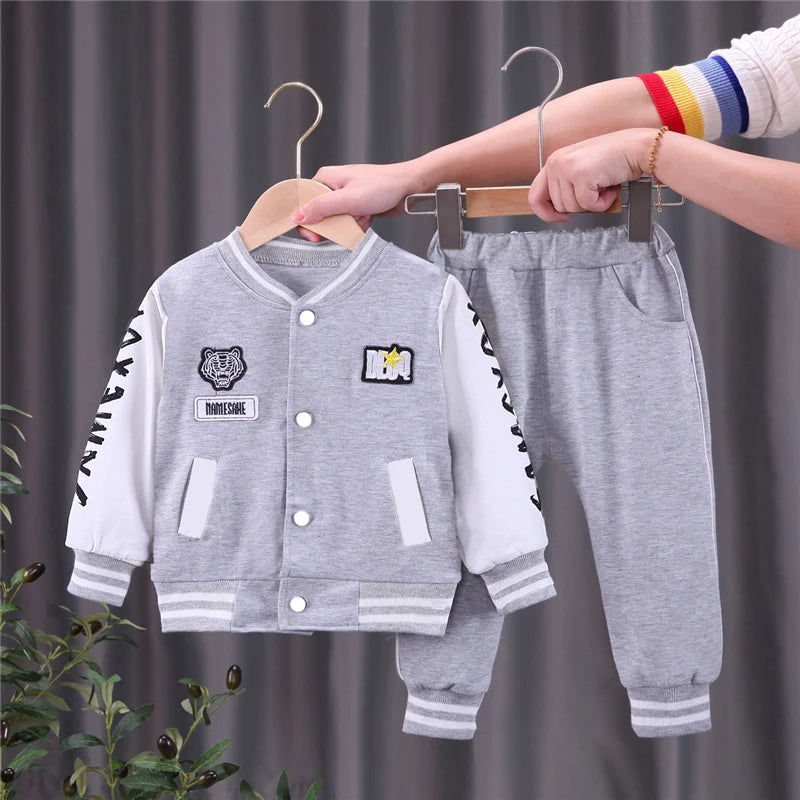 Kids Baseball Clothing Sets Boys Girls Casual Sports Suit Coat Pant 2Pcs Spring Autumn Thin Baby Tracksuit Outfits-Dollar Bargains Online Shopping Australia