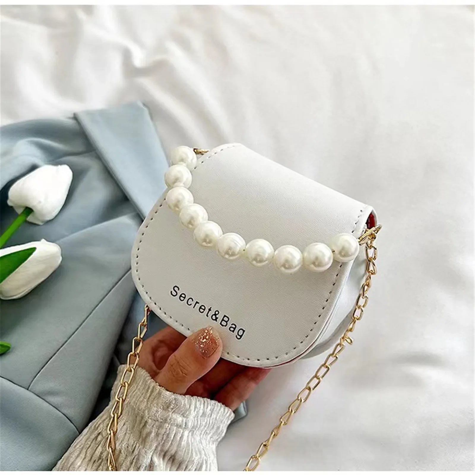 Women Mini Handbags New Elegant Shoulder Messenger Bag Portable Chain Bags Girl Pearl Crossbody Rhombus Small Square Bag-Dollar Bargains Online Shopping Australia