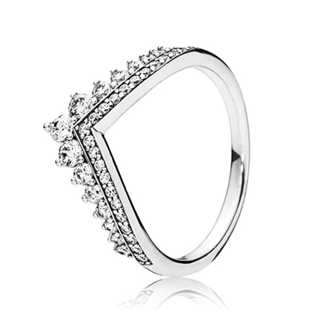 925 Silver Stackable Love Heart Crown Ring For Women Original Silver 925 Rings Brand Jewelry Gift