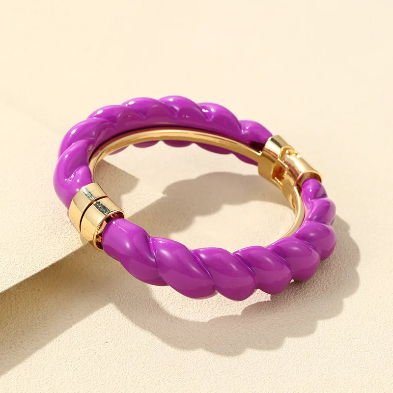 Colorful Open Bracelet Adjustable Women Retro Charm Resin Bangle Bracelet Banquet Jewelry Hand Banquet Accessories-Dollar Bargains Online Shopping Australia