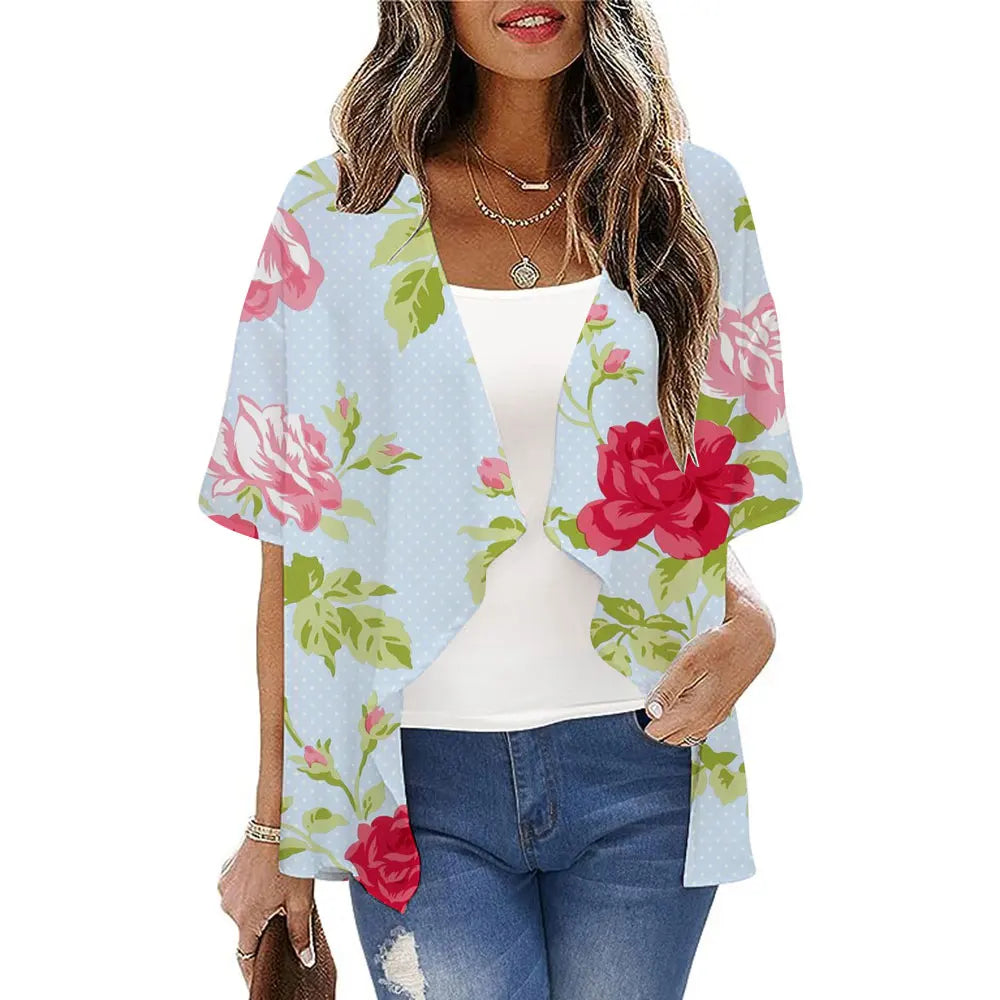 Boho Sexy Style Kimono Cardigan Leopard Printed Loose Long Kimono Ladies Beach Cover Up Tops Summer Blouses Swimsuit