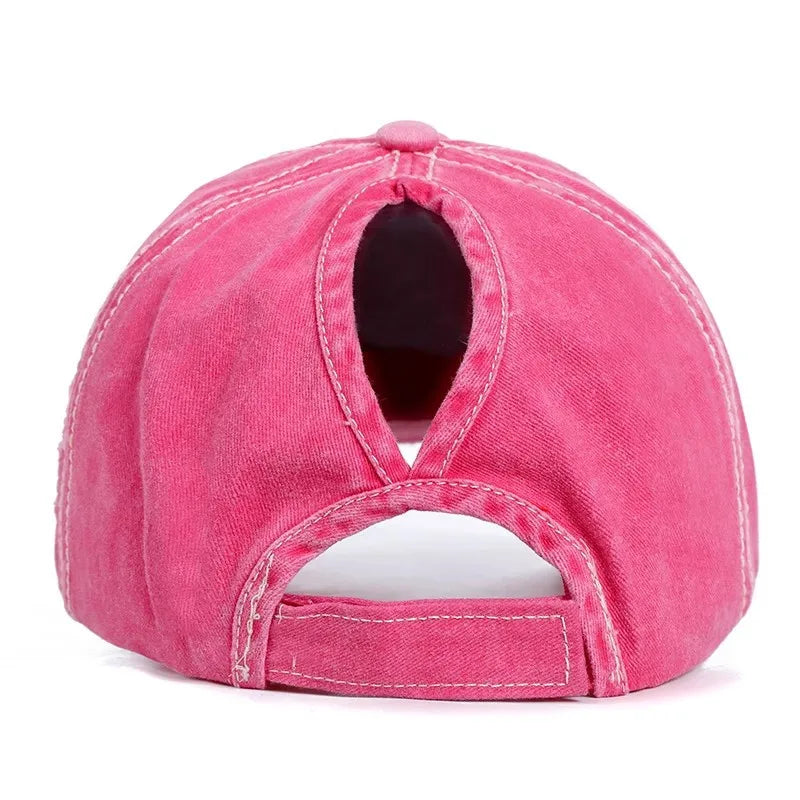 High Ponytail Baseball Caps for Women Snapback Hat Distressed Star Washed Denim Cap Adjustable Hip Hop Hole Star Fishing Hat-Dollar Bargains Online Shopping Australia