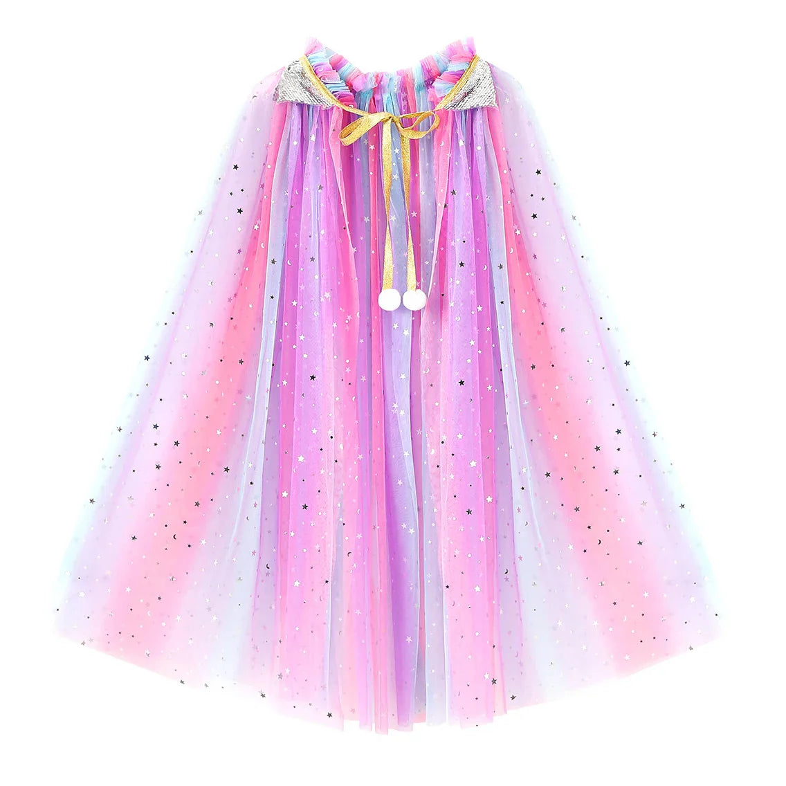 Christmas Halloween Girls Cloak Outerwear One Size Sequins Shawl Kids Coat for Birthday Party Beach Rainbow Princess Costume-Dollar Bargains Online Shopping Australia