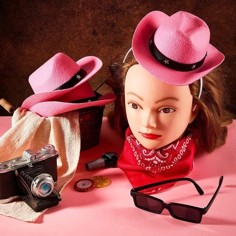 Mini Cowboy Hat Headband Westernstyle Cowgirl Hat Hairband Cosplay Props Headdress Party Hair Clip Festival Accessories-Dollar Bargains Online Shopping Australia