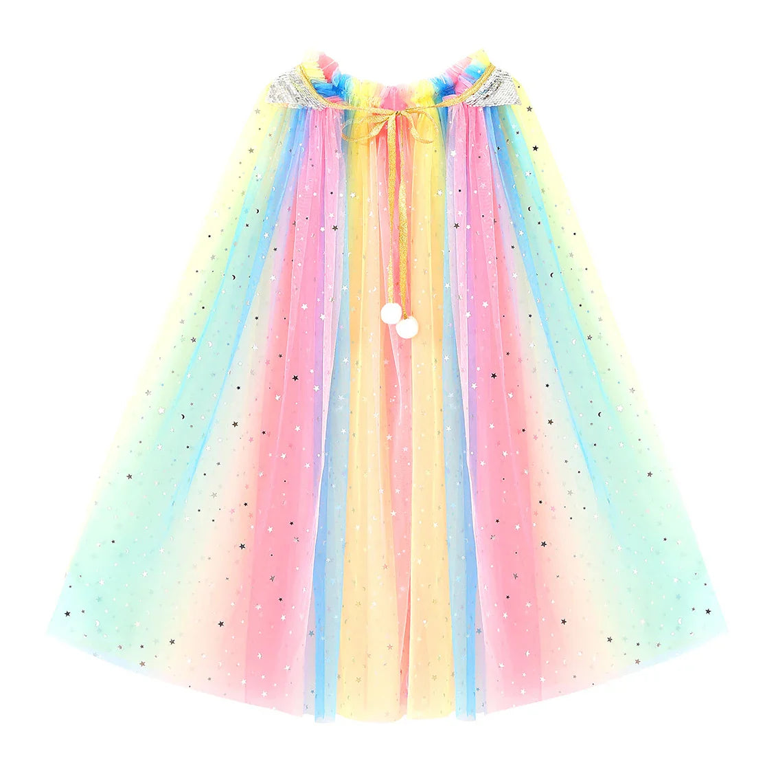 Christmas Halloween Girls Cloak Outerwear One Size Sequins Shawl Kids Coat for Birthday Party Beach Rainbow Princess Costume-Dollar Bargains Online Shopping Australia