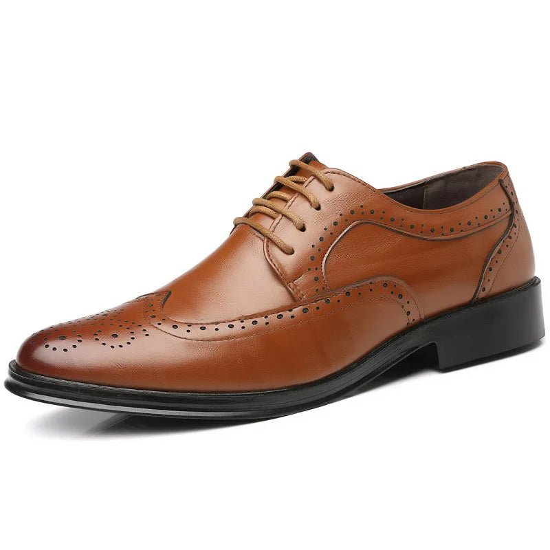 Handcrafted Mens Oxford Shoes Genuine Calfskin Leather Brogue Dress Shoes Classic Business Formal Shoes Man-Dollar Bargains Online Shopping Australia