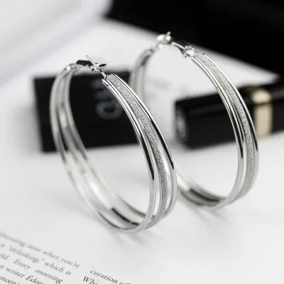 Fashion Round Gold Plated Copper Hoop Earrings for Women 2023 New Vintage Jewelry Wedding Anniversary Party Gifts Acessories-Dollar Bargains Online Shopping Australia