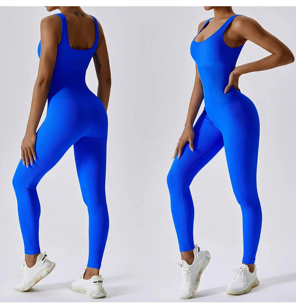 Fitness Seamless Jumpsuits Woman Sleeveless Thread Fashion Casual Outdoors Overalls for Women Corset One Pieces Pants Sets-Dollar Bargains Online Shopping Australia