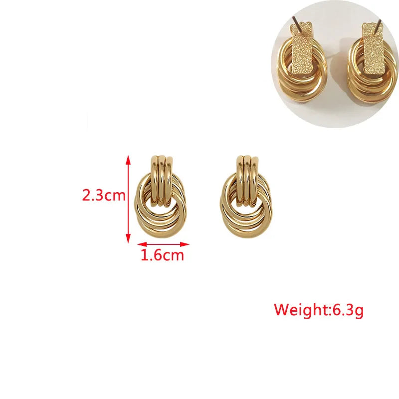 Twist Stud Earrings Gold Color Metal Women Earrings Rotating Spiral Unusual Earrings for Ladies European Jewelry-Dollar Bargains Online Shopping Australia