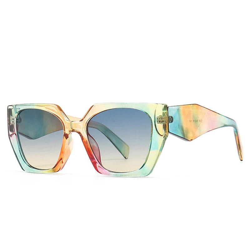 Retro Polygon Cat Eye Colorful Sunglasses Women Clear Gradient Shades UV400 Men Sun Glasses-Dollar Bargains Online Shopping Australia