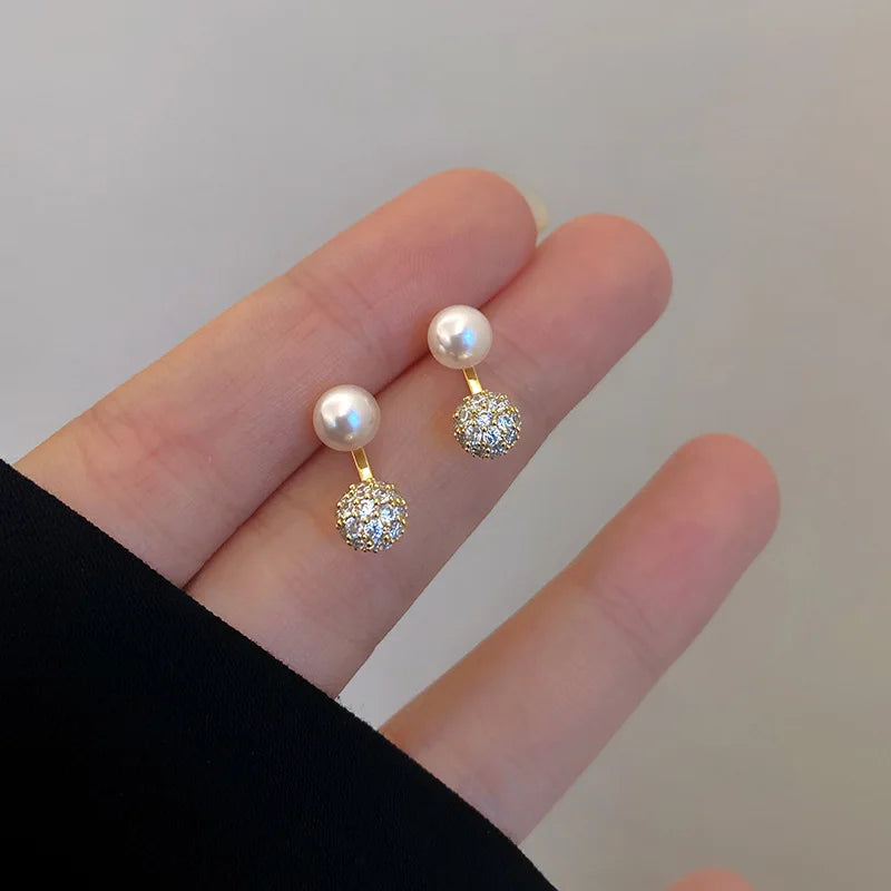 Simple Temperament Circle Pearl Earrings Fashion Small Versatile Earrings Women's Jewelry-Dollar Bargains Online Shopping Australia