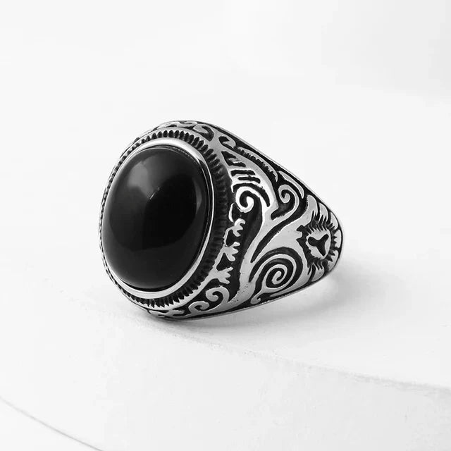 Stainless Steel Jewelry Ring Men Black Stone Rings Charm Fashion Male Women Finger Band Engagement Wedding Gift-Dollar Bargains Online Shopping Australia