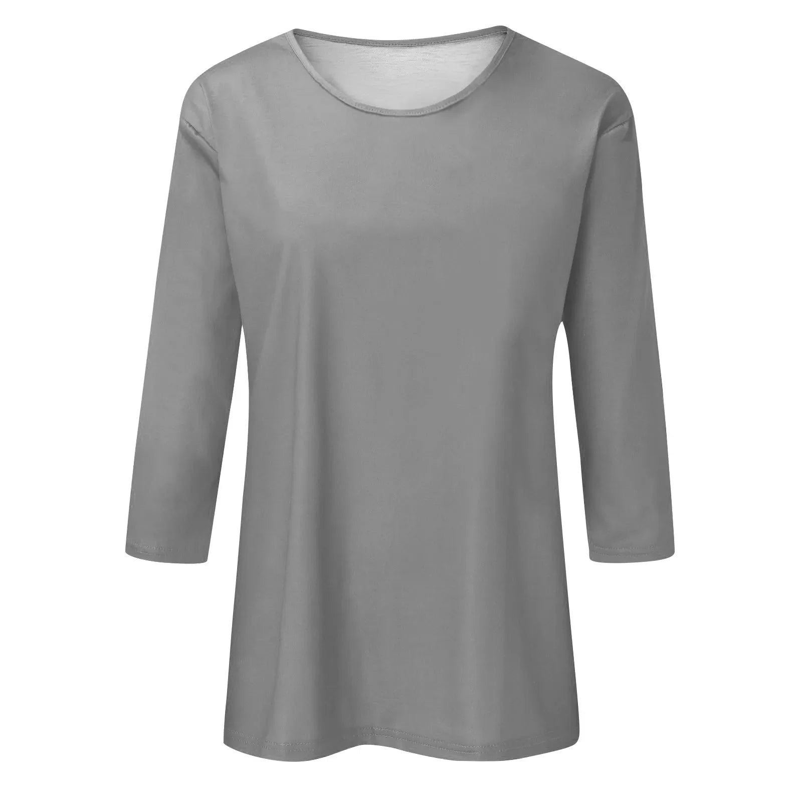 Women's Tops 3/4 Sleeve Summer Ethnic Solid Color O-Neck Slim Crewneck Slim Fit Tshirts Spring Blouse-Dollar Bargains Online Shopping Australia