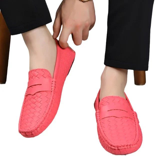 Loafers Men Handmade Moccasins Men Flats Casual Leather Shoes Comfy Loafers Shoes-Dollar Bargains Online Shopping Australia