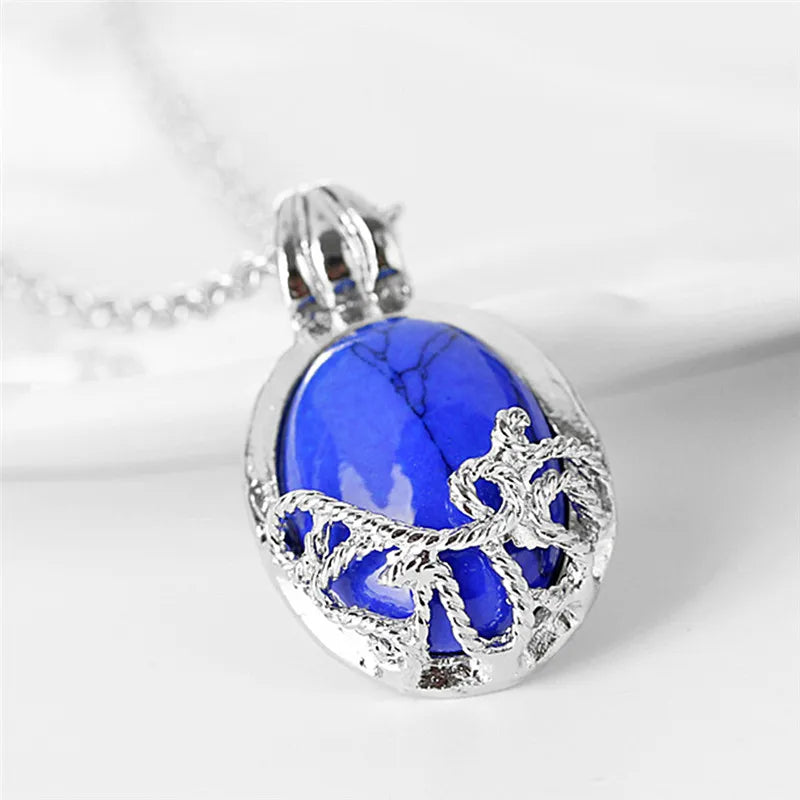Necklace Vintage Katherine Pendant Fashion Movie Jewelry Cosplay For Women Lapis Lazuli Pendant