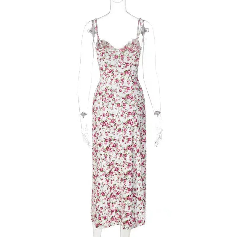 Women's Summer Style Small Fragmented Flower Split Dress-Dollar Bargains Online Shopping Australia