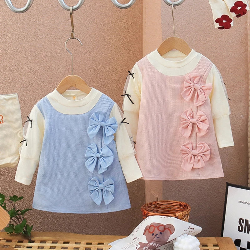 Girls Dress Princess Dress Spring Baby's First Birthday Party Small Fragrant Bowknot Dress-Dollar Bargains Online Shopping Australia