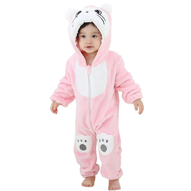 Halloween Baby Rompers Winter Hooded Flannel Toddler Infant Clothes Overall Bodysuits Jumpsuit Costume-Dollar Bargains Online Shopping Australia