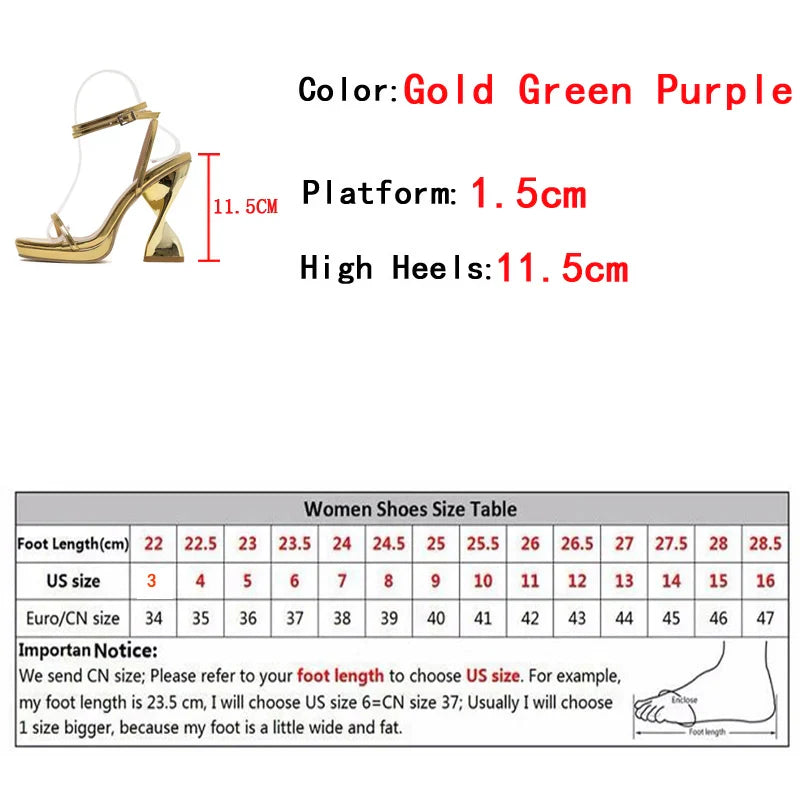 Ladies Elegant Purple Strange High Heels Waterproof Platform Sandals For Women Design Summer Party Dress Chunky Shoes-Dollar Bargains Online Shopping Australia