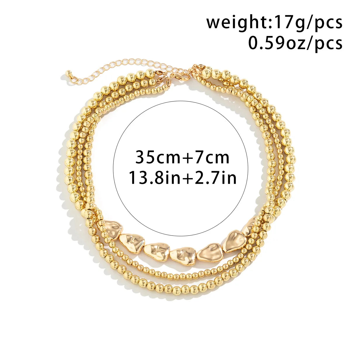 Vintage Multilayer CCB Ball Chain Necklace for Women Fashion Statement Punk Short Choker Necklaces Grunge Jewelry Steampunk-Dollar Bargains Online Shopping Australia