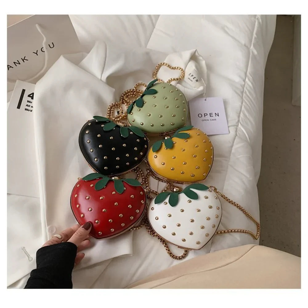 Mini Cute Strawberry Shape Purse Women Chain Shoulder Bag Fashion Flap Handbag Girl Creative Messenger Tote Clutch Bag-Dollar Bargains Online Shopping Australia