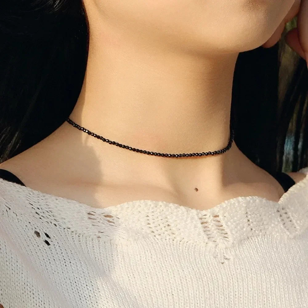 Black Beads Short Necklace For Women Choker s Fashion Jewelry Party