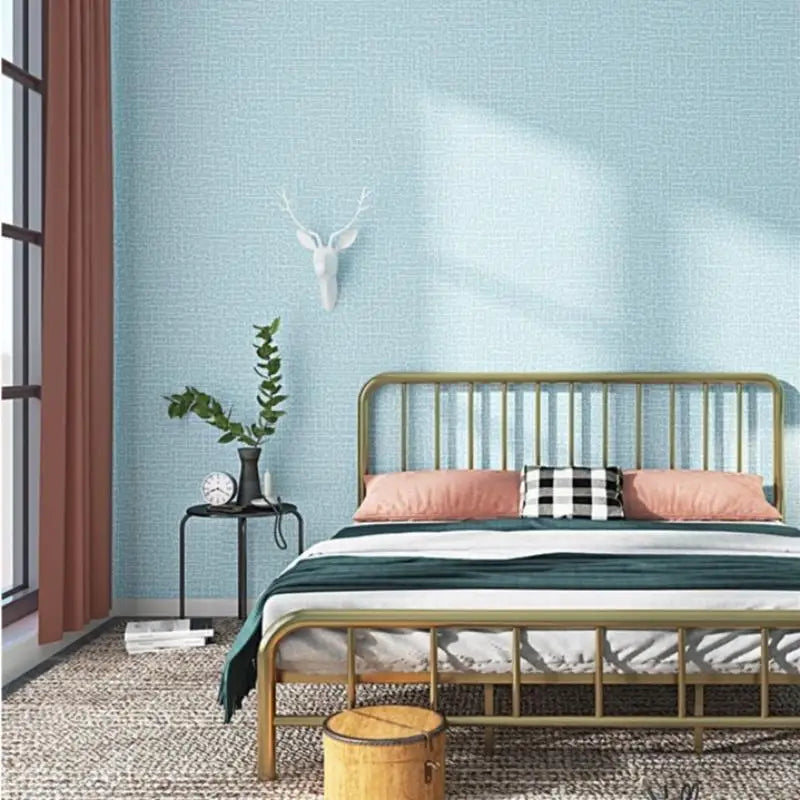 Linen 3D Foam Self-adhesive PVC Solid Color Thickened Waterproof Background Wall Renovation Wallpaper Wall Stickers