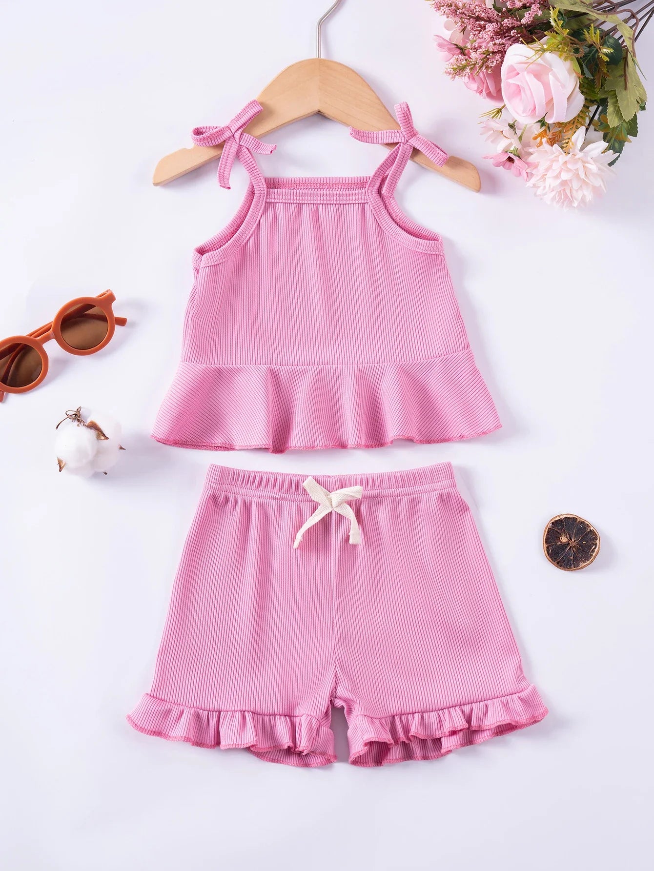 Kids Clothing Sets New Baby Girl Camisole Top + Lace Shorts 2PCS Summer Casual Children Clothes Suits-Dollar Bargains Online Shopping Australia