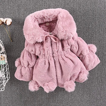 Baby Girls Jacket Warm Faux Fur Coat For Girls Christmas Princess Plush Children Clothing-Dollar Bargains Online Shopping Australia