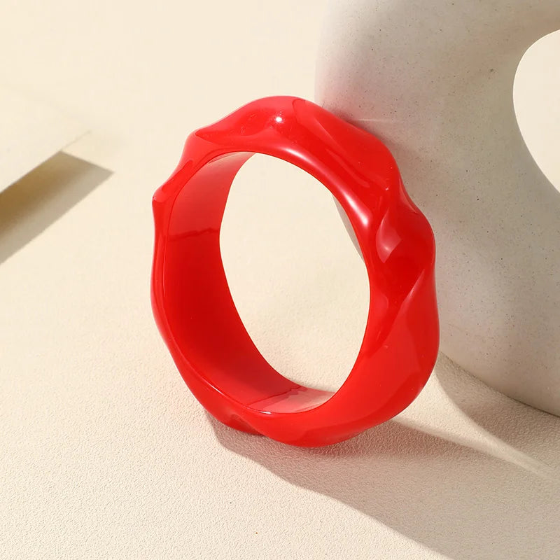 Transparent Resin Acrylic Bangles For Women Geometry Round Bangle Bracelets Charm Thick Simple Party Hand Jewelry-Dollar Bargains Online Shopping Australia