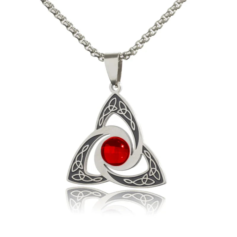 Witch Knot Necklace Stainless Steel Magic Knot Pagan Witchcraft Symbols Pendant Celtic Knot Necklace Jewelry Gifts for Women-Dollar Bargains Online Shopping Australia