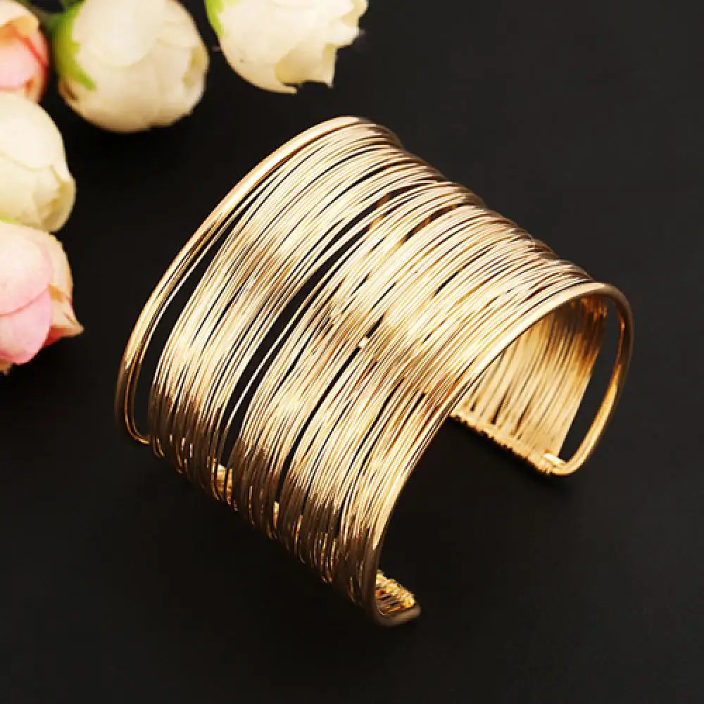 Fashion Women's Arm Cuff Bangle Bracelet Multilayer Metal Wires Strings Open Bangle Wide Cuff Bracelet Bangle For Women-Dollar Bargains Online Shopping Australia
