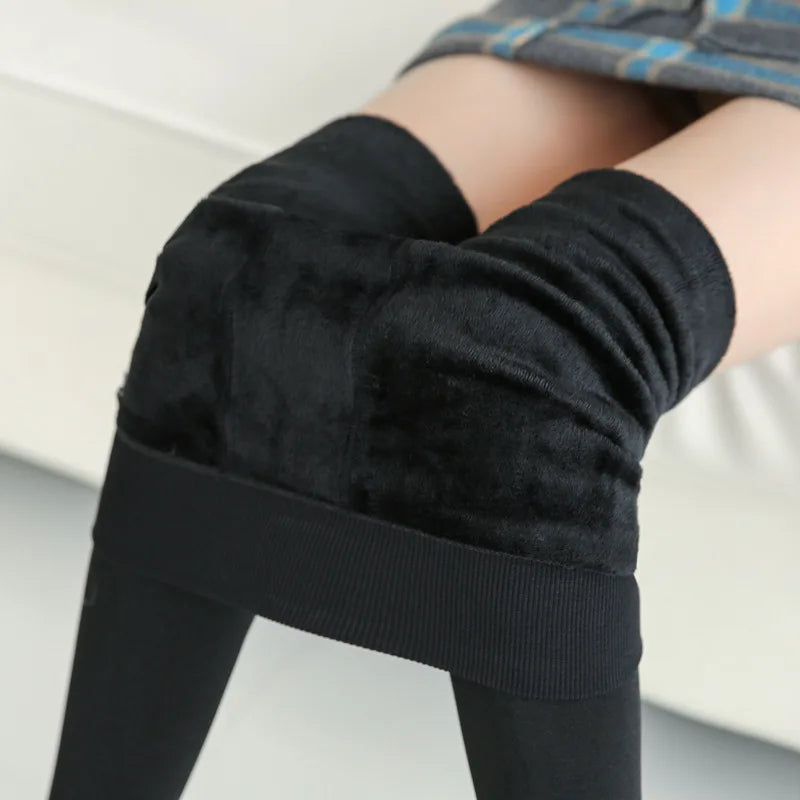 Women Leggings Winter Warm Thicken Velvet Elastic High Waist Leggings Fleece Casual Solid Tights Skinny Sexy Body Socks Leggins-Dollar Bargains Online Shopping Australia