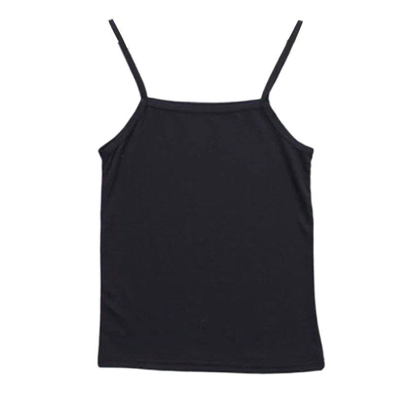 Women Basic Solid Color Sleeveless Camisole Spaghetti Strap Scoop Neck for Tank Top Slim Bottoming Sling Vest Undershirt-Dollar Bargains Online Shopping Australia