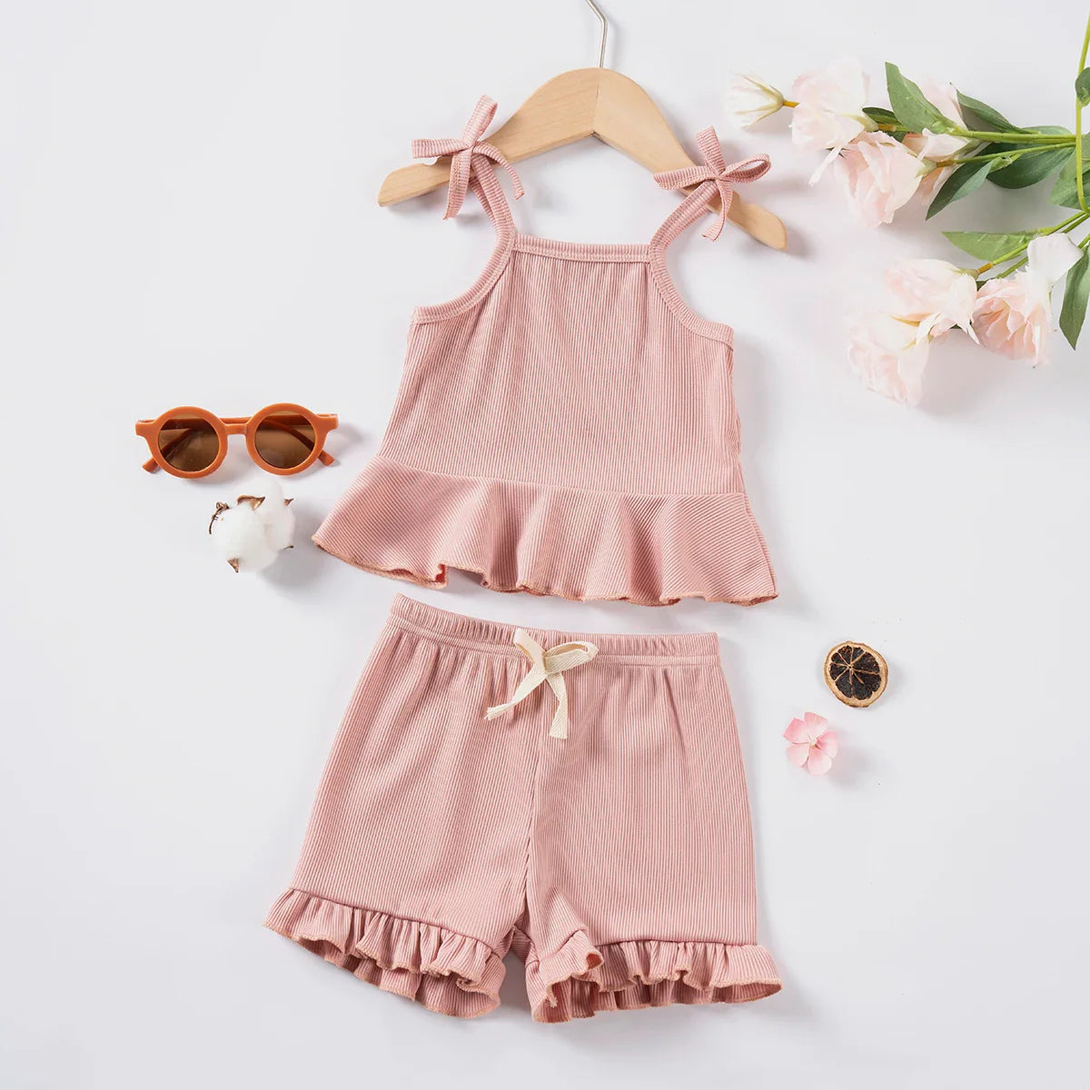 Kids Clothing Sets New Baby Girl Camisole Top + Lace Shorts 2PCS Summer Casual Children Clothes Suits-Dollar Bargains Online Shopping Australia
