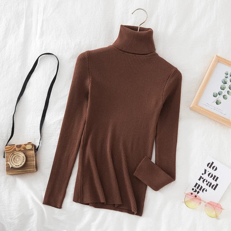 Women Turtleneck Sweater Knitted Soft Pullovers cashmere Jumpers Basic Solid Soft Sweaters Women Autumn Winter Casual Top-Dollar Bargains Online Shopping Australia