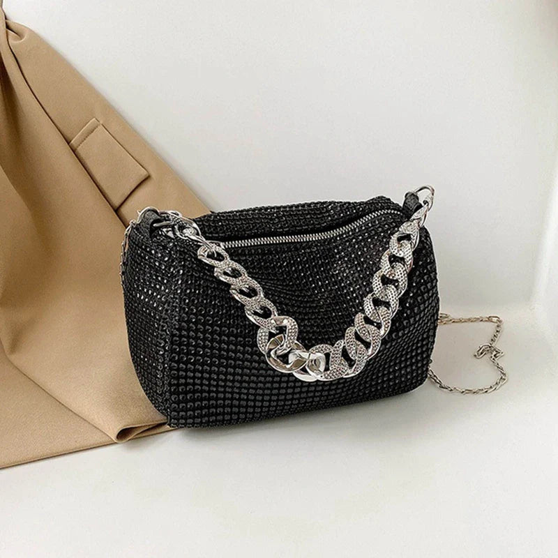 Full Rhinestone Shoulder Bags Bling Diamond Crossbody Bag Women Wedding Party Handbags Fashion Shoulder Purses New Chains Bags-Dollar Bargains Online Shopping Australia