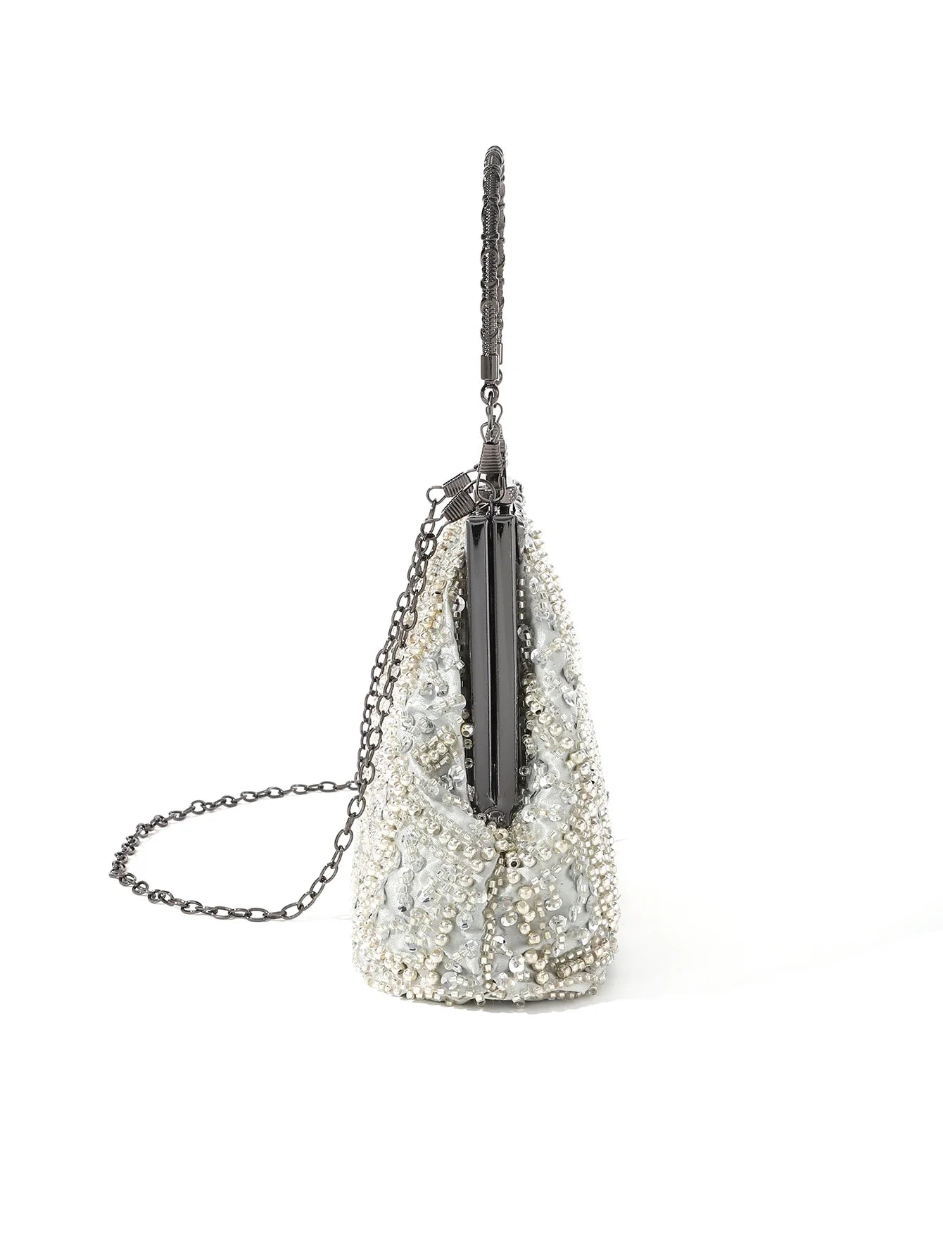 vintage Heavy industry embroidery flower beaded hand-held evening bag for party