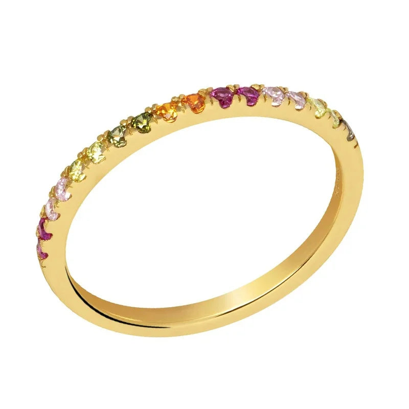 Silver Multicolor Crystal Rings Turquoise Engagement Wedding Promise Ring Party Jewelry Gifts-Dollar Bargains Online Shopping Australia