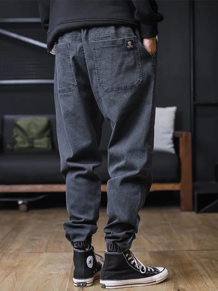 Jeans Men Loose Joggers Streetwear Harem Jeans Cargo Pants Ankle-Length Denim Trousers-Dollar Bargains Online Shopping Australia