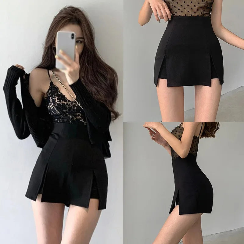 Women's Super High Waist Skinny Slim A-line Dress Irregular Sexy Half Body Suit Pants Skirt